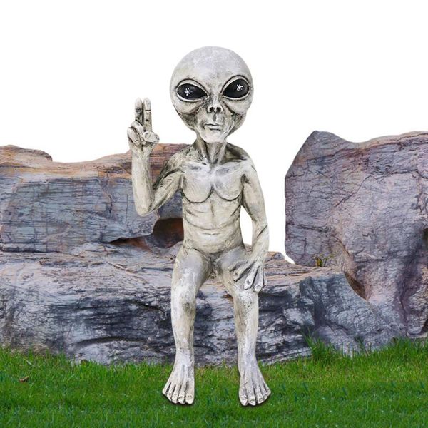 garden decorations alien statue martians miniature figurine resin action figures model toys home indoor outdoor ornaments children gifts